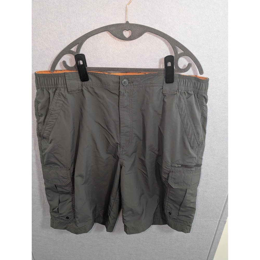 Field & Stream Men's Gray Cargo Shorts Zip Elastic Waist Pockets XL 40-42